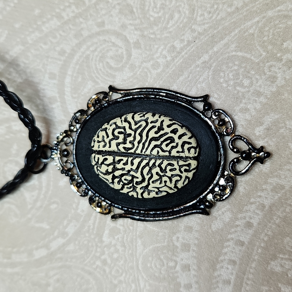 NEW!!! Brains cameo zombie, handmade Halloween Necklace Goth